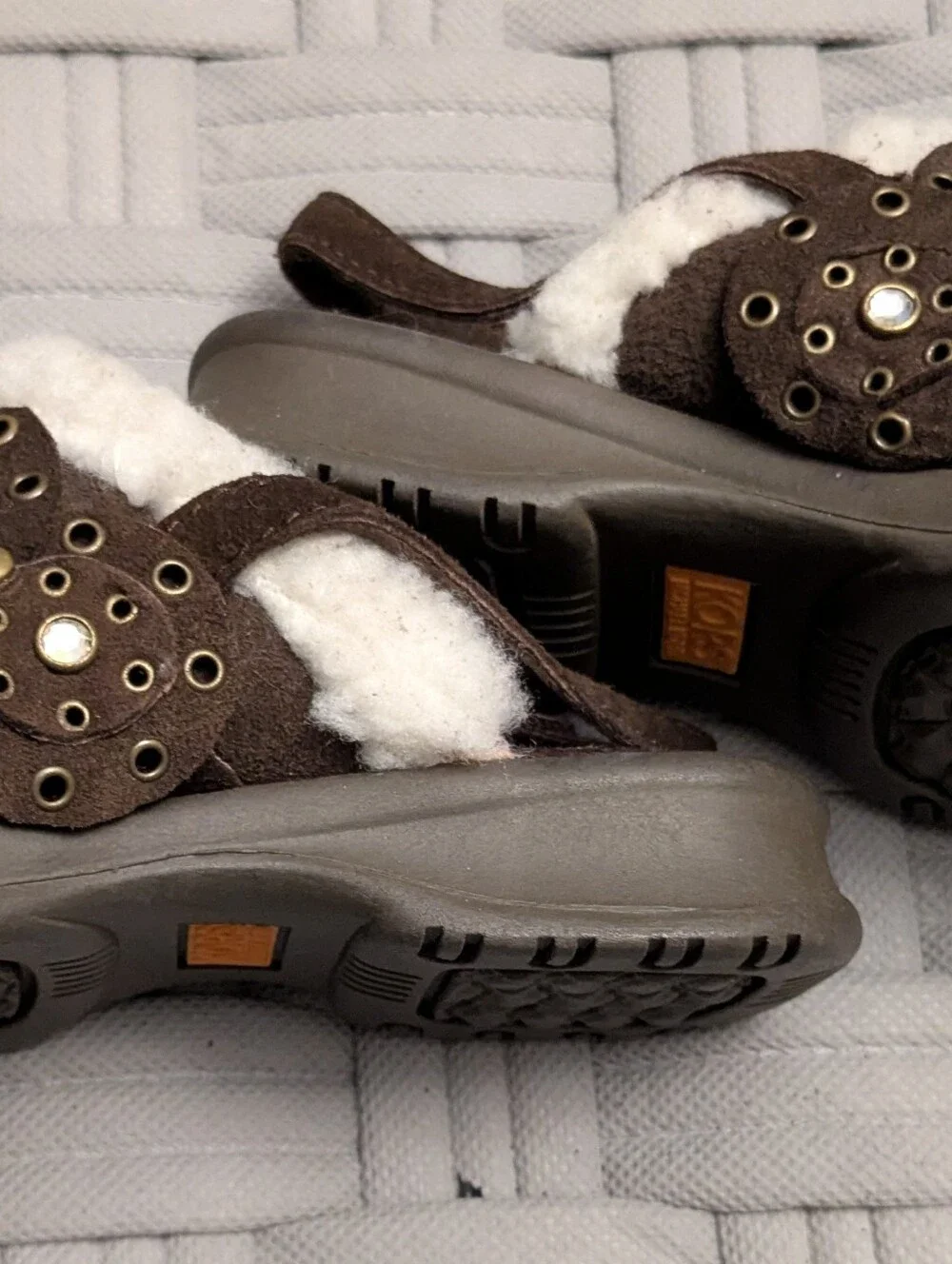 Michael Kors faux-Sherpa Lined Mules Kids Size 11 NWT